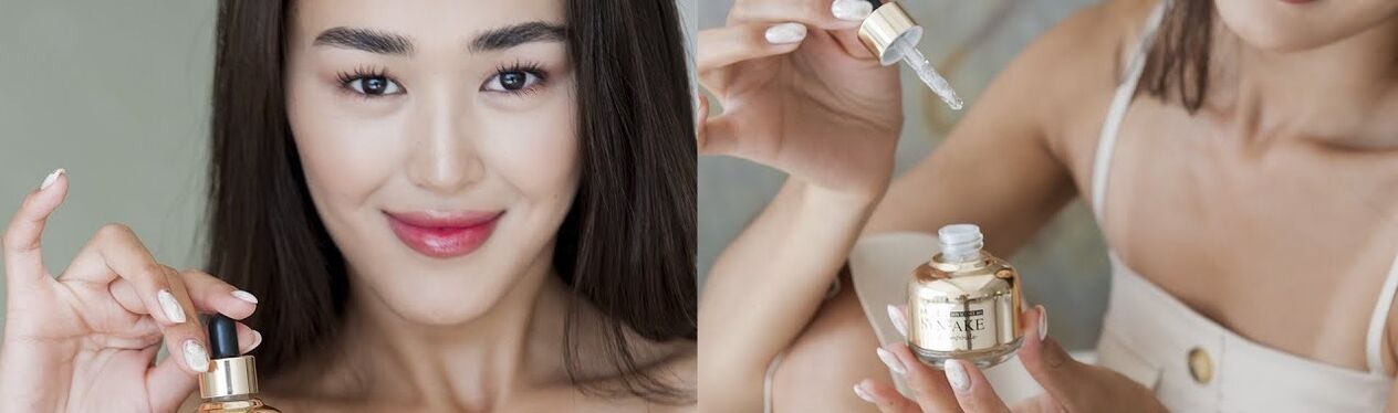 appliquer du sérum sur la peau pour le rajeunissement du visage
